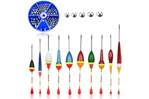 SZSMW 10 Flotadores de Pesca - Corchos de Pesca - Boyas de Pesca - Adecuado para La MayoríA de Los Tipos de Pesca,Ideal para Principiantes Y Profesionales, Herramienta Ideal(Cable Abierto En Una Caja)