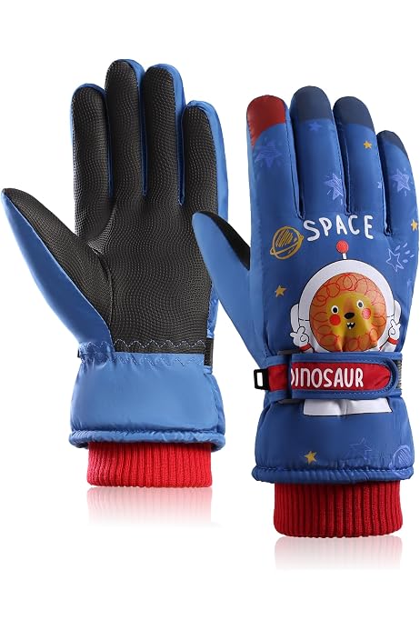 Gants De Ski Andake Enfants 2-10 Ans - Imperméables Et Chauds - Température -20°C - Fermeture Zip