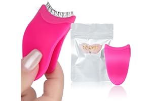 JIMIRE Eyelashes Applicator Lashes Tool Lashes Clips Tweezers for Beginners Easy to Apply False Eyelashes Daily Use Buddy Tool(Plum)