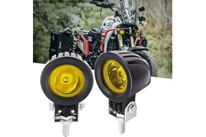 Safego 10W Motorcycle Spotlights Amber, LED Work Light Motorcycle Driving Lights, LED Fog Light Lamp Additional Lights Motorcycle Headlight LED Auxiliary Lights 12V for Car Truck Off Road ATV Tractor