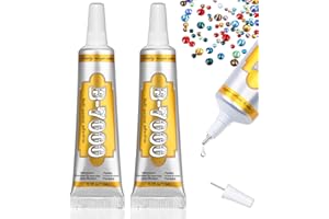 ALECPEA B7000 Glue Clear Adhesive - 15ml/0.5oz (2 Pack) - Jewelry Bead B-7000 Glue with Precise Tips for Rhinestones Fabric, Glass, Jewelry Making, DIY Art Crafts, Leather, Toys