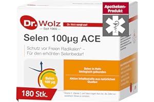 ‎DR. WOLZ Selen ACE 100 µg von Dr. Wolz, Selen-Kapseln mit Vitamin C und E, für den Zellschutz, enthält Vitamine, Mineralstoffe und Spurenelemente, 180 Kapseln