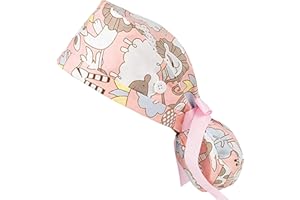 AIchenYW op haube kurzhaar Herren Schrubben Kappe mit Knöpfen Kopfhauben Peeling Kappe Unisex Doktor Kappe langes Haar Chirurgen-Mütze verstellbar Baumwolle Hut für Schönheit