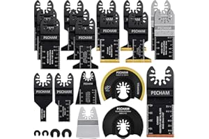 PECHAM 23 lame oscillanti in titanio e carburo per utensili multiutensili, resistenti per materiali duri, chiodi/bulloni/viti in metallo/acciaio, adatte alla maggior parte degli strumenti oscillanti