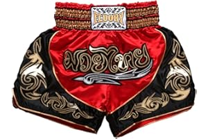FLUORY Muay Thai Fight Shorts, MMA Shorts, Men's Martial Arts Training Shorts, Size M, 7 Inch Inseam