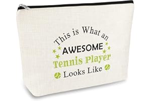 MIKELA Tennis Player Gifts Tennis Themed Makeup Bag Gift for Women Tennis Coach Gift Tennis Captain Gift Cosmetic Bag Tennis Inspirational Gift Tennis Lover Gift for Friend Daughter Coworker Birthday Gifts