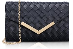 Larcenciel Pochettes et Clutches Femme Cuir, Sac a Main Elégante avec Bandoulière Détachable