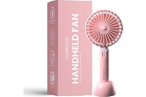 One94Store High Speed Portable USB Hand Fan, 4800 RPM, 1200mAh Rechargeable Battery, Up to 6H Runtime, 3 Speed Modes for Travel, Office & Makeup, Pink – Mini Fan, Hand Fan, Small Fan, USB Fan