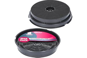 McFilter I 2x filtre à charbon actif Ø 190mm pour hotte aspirante adapté à Refsta K25, Zanker 902979378/4, Tecnowind Type H, Whirlpool 484000008647 - Filtres pour hotte aspirante