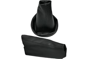 Aerzetix - C57740 - Cuffia soffietto per leva del cambio e freno a mano - compatibile con Mini Cooper One D S R50 R53 dal 2001 al 2006 - colore: nero - in pelle sintetica