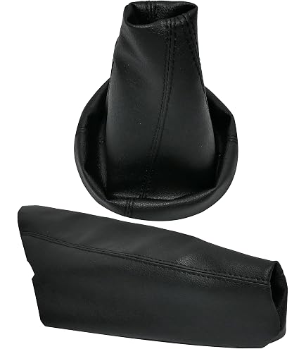 Black Leather Gear Shift Boot And Handbrake Gaiters Kit For Mini Cooper R50 R52 R53 – Stitched Style