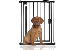 Bettacare Cancello per Animali Auto Close, 61 cm - 68.5cm, Nero opaco, Cancello a Pressione per Cani e Cuccioli, Barriera di Sicurezza per Porte, Corridoi e Spazi