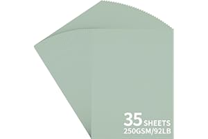 UNCLE PAUL 35 Blätter Salbei-Grünes Kartonpapier A4-250GSM/92LB Morandi-Dickes Kartonpapier Für Kartenherstellung, Handwerk, Scrapbook, Weihnachten UAP30SG35