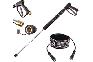 TECHKAR EAU CHAUDE Pistolet 15m Tuyau 250bar DN6 Lance Buse pour à Nettoyeur Haute Pression Karcher HD HDS