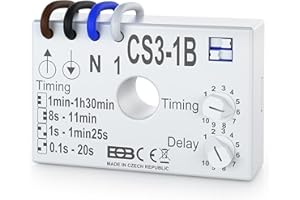 ELEKTROBOCK CS3-1B Zeitrelais, Nachlaufrelais 230 V, Für Lüfter & Beleuchtung, Unterputz-Einbau mit Kabelverbindungen