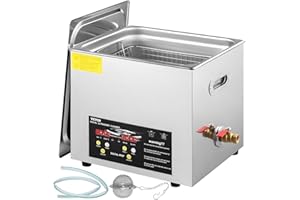 VEVOR Pulitore ultrasonico migliorato da 10 l (riscaldamento da 400 W, ultrasuoni da 240 W) Pulitore digitale professionale ad ultrasuoni da laboratorio con timer di riscaldamento per la pulizia di