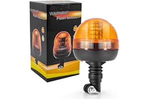 NWpangu Upgraded Amber Beacon Light, Pole Mount Rotating Flashing Lights 12V 24V 40 LEDs Emergency Strobe Light Uniersal for Construction Vehicles Truck Tractor Snow Plow.