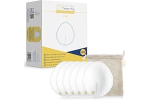 FIRST DAYS MATERNITY SUPPLIES First Days Maternity - Coppette assorbilatte riutilizzabili, taglia XL, confezione da 6 assorbenti lavabili per allattamento al seno, in cotone biologico (confezione da 1)