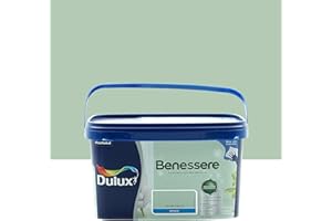 Dulux Benessere Pittura Colorata all'Acqua per Interni Superlavabile Anti Muffa Anti Batteri con Ioni D'Argento, 2.5 Litri, Verde Menta, 2.5L