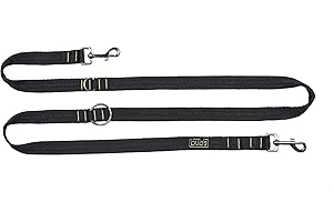 bub's Correa adiestramiento Gran Confort, Correa Tres Posiciones para adiestramiento de 1,15m a 1,85m de Largo y 25mm de Ancho (Negro)