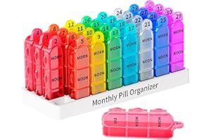 Odaro Monat Tablettenbox Morgens Mittags Abends, Pillendose 3 FäCher, Klein Medikamentenbox 32 Fach, Um Medizin, Vitamin Und ErgäNzung Zu Halten