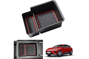 GAFAT MG 4 EV MG4 Electric 2022 2023 2024 Boîte de Rangement pour Console Centrale, MG 4 2023 Organiseur d'Accoudoir Boîte à Gants, MG4 EV Accessoires (Rouge)
