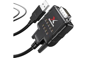 dynattenik DeStatiX A9 | FTDI USB to RS232 Serial Adapter with 9 LEDs – USB to COM Converter Cable for Industrial & IT Applications – Compatible with Windows 11, macOS, Linux (1-Piece/Package)