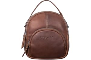 STILORD 'Polina' Damski Mini Daypack Skórzany XS Plecak Miejski Ma³y Skórzany Plecak Miejski na Telefon Komórkowy Damska Torebka Casual Bag Plecaki, Kolor:sila - br±zowy