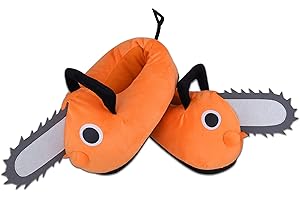 Roffatide Anime Chainsaw Man Fuzzy Kapcie Pochita domowe kapcie zamknięte palce otwarte plecy piankowe kapcie z gumową podeszwą dla kobiet mężczyzn jeden rozmiar