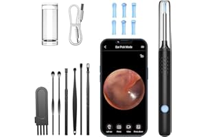 PZCC Ear Wax Camera Removal Kit,Smart WiFi Otoscope with 1080P HD Camera,IP67 Waterproof Lens,30fps Image Transmission,1.4-2cm Focus,Safe for Kids,Adults and Elderly,Family-Friendly Ear Cleaning Kit