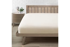 POLIGINO Prześcieradło z gumką 160 x 200 x 30 cm, z mikrofibry, całoroczne, beżowe