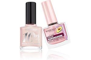 Deborah Milano -Set Smalto Trattamento Rafforzatore per Unghie Deboli e Sfaldate, 9.5ml e Smalto 10 Days Long N.580 Pearly Rose, Effetto Brillante a Lunga Tenuta, 11ml