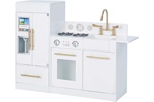 TEAMSON KIDS Grand Jeu de Cuisine Blanc en Bois pour Enfant Teamson TD-12302WR