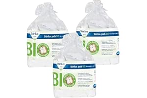 PARAVOSTRA Sterilux Pads aus Bio-Baumwolle, rechteckig, perfekt für die Pflege der Gesichts- und Hauthygiene, fusselfrei, 100% und biologisch, 3 x 160 Stück