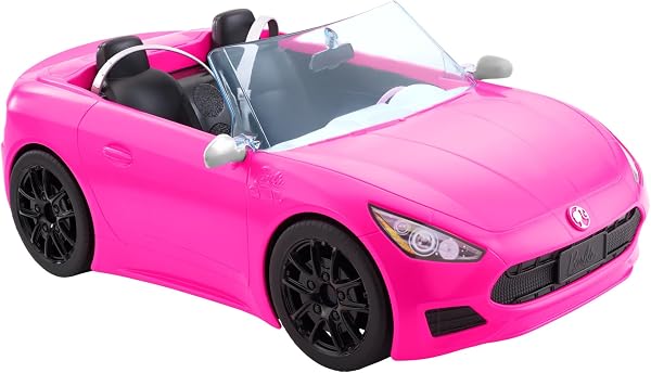 Barbie Descapotable Rosa con 2 plazas para muñecas, Coche de Juguete, Regalo para niñas y niños +3 años (Mattel HBT92) - 1