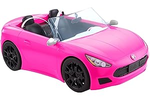 Barbie Descapotable Rosa con 2 plazas para muñecas, Coche de Juguete, Regalo para niñas y niños +3 años (Mattel HBT92)