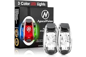 Apace Vision LED Safety Light (2 Pack) with Bonus Items – Clip On Strobe/Running Lights for Runners, Dogs, Bikes, Walking and More