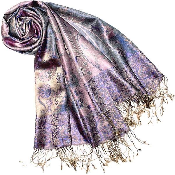 LORENZO CANA Pashmina Schal Mit Elefanten-Muster – 68x190 Cm, 100% Modal, Jacquard-Gewebe