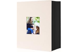 Lanpn Album de Fotos 10x15 1000, Grande Lino Album para Photos Bolsillos Verticales Beige