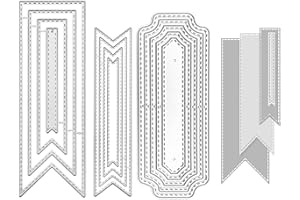 Hocadrv 3 Sätze Lesezeichen Metall Stanzformen, Rahmen Schneiden Stanzformen, DIY Handwerk Kohlenstoffstahl Prägevorlag für DIY Scrapbooking Album, Karten Kunst Basteln