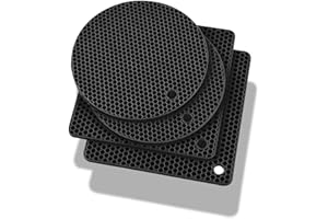 IMPODITIONGS Juego de 4 Salvamanteles de Silicona, Negro Sostenedor de Pote de Silicona Resistentes al Calor, Posavasos Antideslizante Reutilizables, Tapete De Secado Duraderos para Abrelatas, Horno