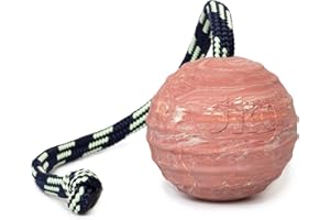 Julius-K9 Pallina IDC in Gomma Naturale con Corda, Rigato Orizzontalmente, 70 mm