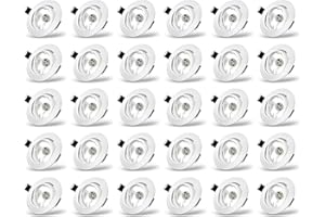 YIAHIN Projecteurs Spot Encastrable GU10 Set, 30 Pièces Cadre De Montage En Blanc Avec Douille Céramique GU10 Pour Lampes, Rond, Ø 75 mm Orientable A 30°, Pour Lampes A LED Ou Halogènes