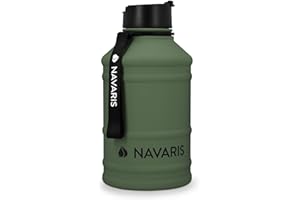 Navaris Butelka na wodę ze stali nierdzewnej – 2,2 l, duża, metalowa, sportowa, kemping, stołówka na siłownię, do picia wody, płynów, napojów