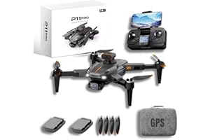 ASTUR GROUP Dron GPS P11 PRO Drone Motores sin Escobillas 2 Camaras 1080p Alcance de 500m 2 Baterías Modo Antiobstáculos 2 Baterías de 20min Vuelo Preciso y Estable