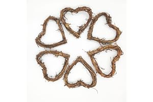 TUKEVA Guirnaldas de Mimbre Retro Corazón DIY Corona de Mimbre Corona de Mimbre de Corazón Coronas Decorativas de Mimbre Retro para Chic Mimbre Boda Fiesta de Cumpleaños Colgante de Pared Decoración