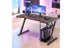 MY SIT Spelbord 140 cm TITAN med färgskiftande LED-belysning - Hörlurshållare PC-hållare Musmatta mugghållare - Kraftfull kabelhantering - Gamer Skrivbord Speldatorbord i