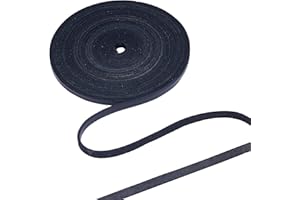 GORGECRAFT Cordon plat en cuir de vachette 5,5 m (6 mm, noir)