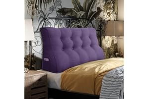 ‎JOHNEAR Johnear Rückenkissen Lendenkissen für Sofa Bett Rückenlehne Lesekissen ，Großes Bücherkissen Hohe Kopfteil zweireihig Keilkissen Wandkissen Beinkissen (grau lila，120 x 26 x 55cm)