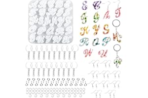 HyzaPhix 116pcs Stampi in Silicone Lettere, Stampo Alfabeto Resina Epossidica, Stampini per Gioielli, Letter Alphabet Resin Mold per Fai da Te Portachiavi, Orecchini, Ciondoli (116pcs)